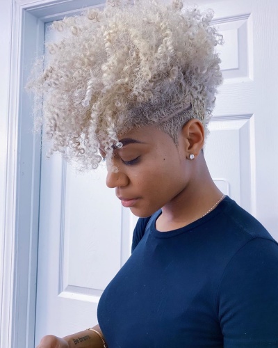 Afro Mohawk with Natural Angular Fringe Curls