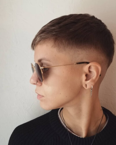 Androgynous Skin Fade Pixie Haircut