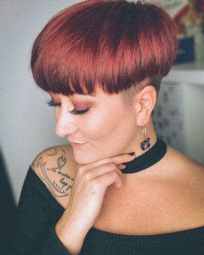 Bowl Cut Pixie with Tapered Undercut for Short Thick Hair