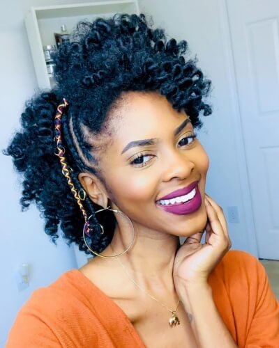 Curls and Braids Combined Hairstyle