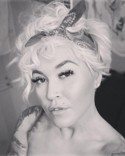 Pin Up Bandana Pixie Hairstyle for Loose Messy Curls
