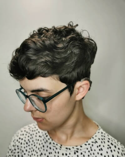 Textured Crop Pixie with Tapered Sides and Back