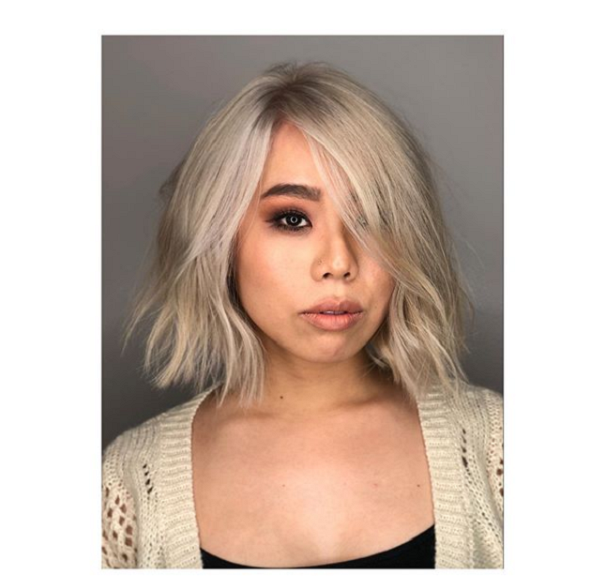 Platinum Short Hairstyle for Asian Women