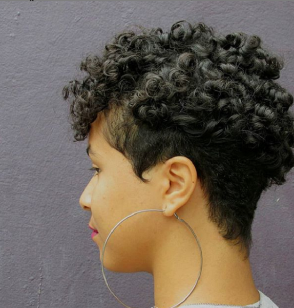Extra Short Curly Pixie Haircut with Short Sides for Black Women