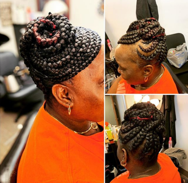 Spiral Braided Bun Hairstyle for Black Women