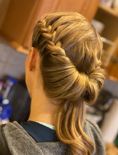 Twisted Updo with Lateral Braids