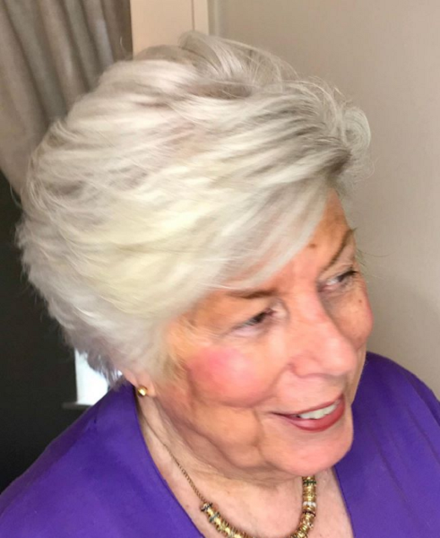 Wavy Pixie Haircut for Older Women
