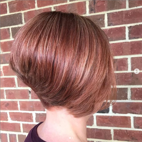 Reddish Wedge Haircut with High Back Area