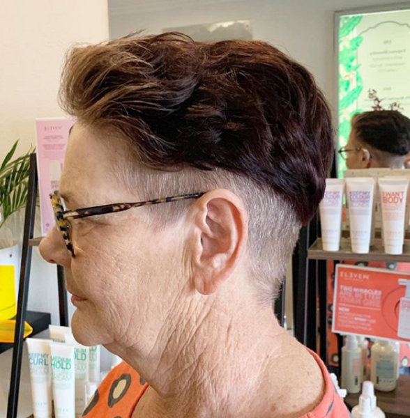 Slicked-Back Wedge Haircut with Side and Nape Undercut