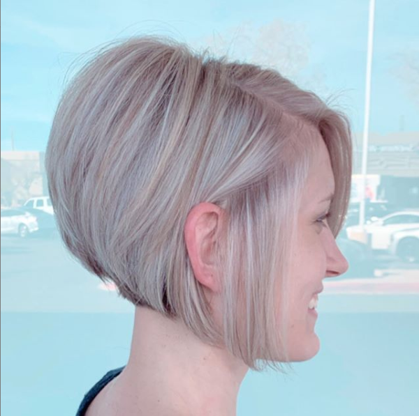 Voluminous Wedge Haircut with Behind the Ear Side