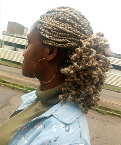 Blonde Goddess Braids Updo with Curly Ends