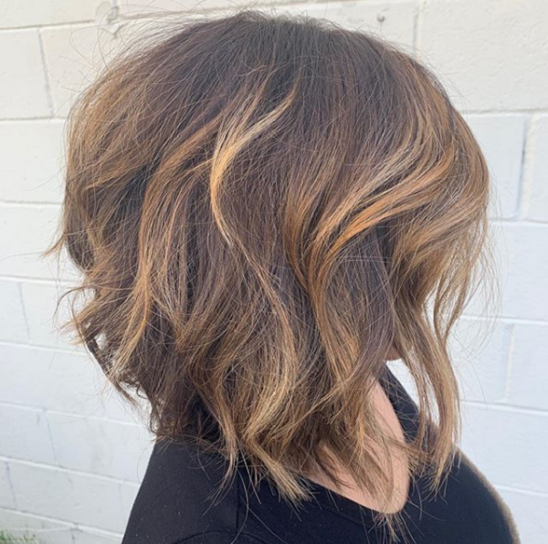 Chocolate Brown Shade Balayage with Golden Highlights
