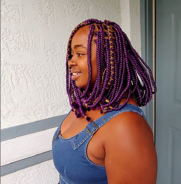 Colored Goddes Braids Long Bob with Accessories