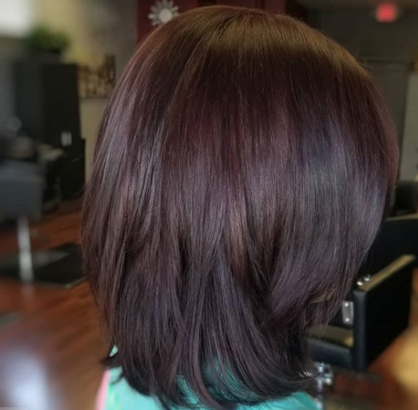 Dark Chocolate Brown Shade with Violet Hues