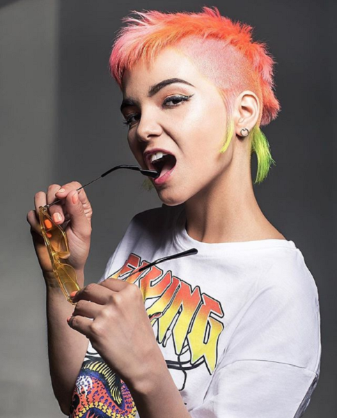 Edgy Punk & Colored Pixie with Bold Side Undercut