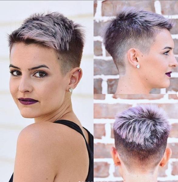 Very Short & Colored Pixie Cut with Side and Nape Undercuts