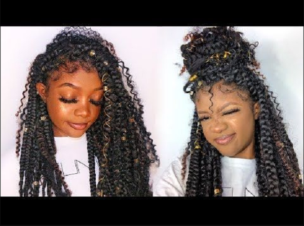 Curly Kinky Twists Hairstyle (2 styles)