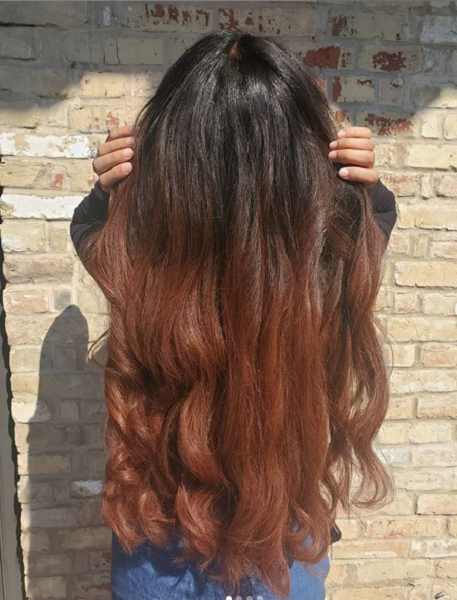 Dark Chocolate Chestnut Hair Color with Reddish Ends