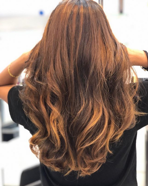 Light Chestnut Hair Color Ombre with Chocolate Tones