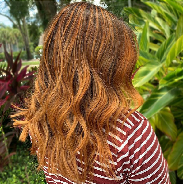 Light Chestnut Hair Color with Caramel Highlights