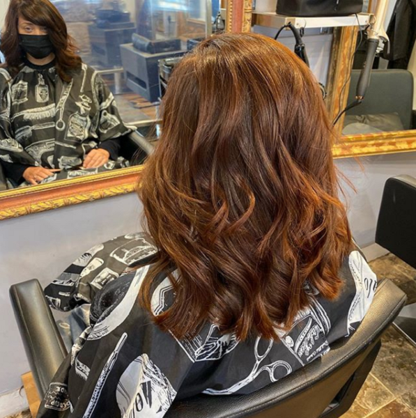 Light Chestnut Hair Color with Copper Hues