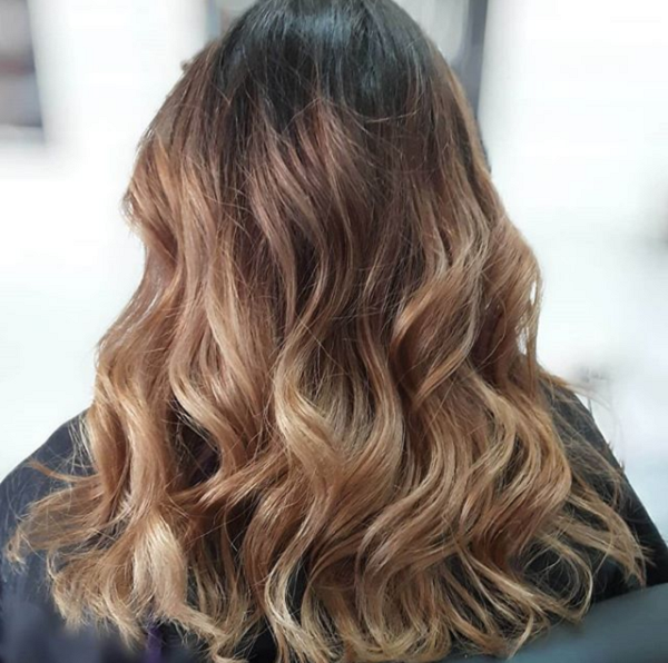 Light Chestnut Hair Color with Warm Blonde Ends