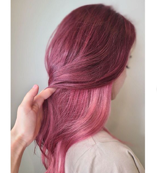 Medium Two Tone Pink Hairstyle