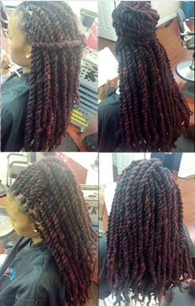 Simple Up Dos with Thick Kinky Twists (3 styles)