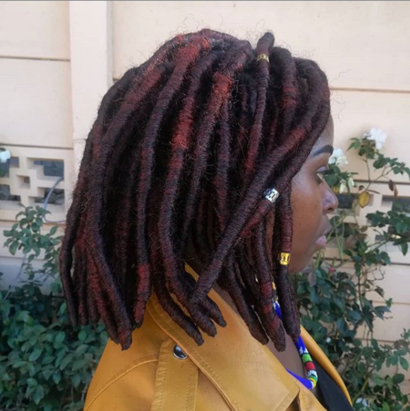 Thick Dreadlocks Bob Hairstyle with Accessories