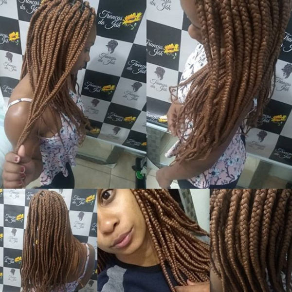 Thick Strawberry Blonde Protective Box Braids Hairstyle