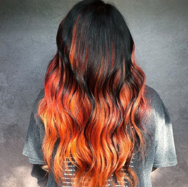 Two Tone Hair with Fiery Ends