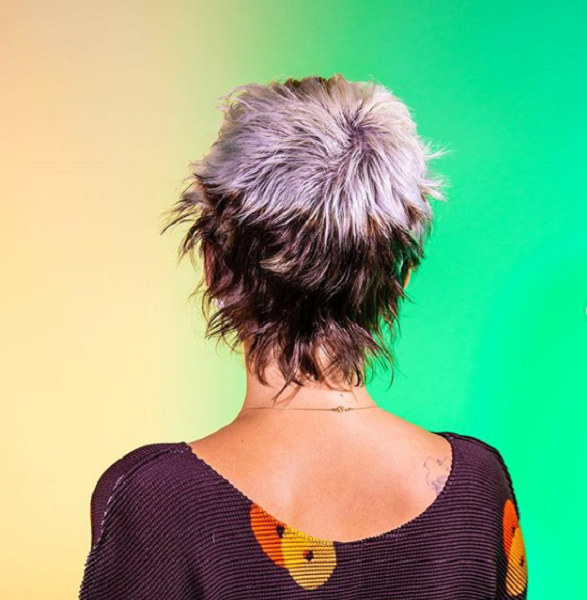 Two Tone Messy Pixie Mullet Hairstyle