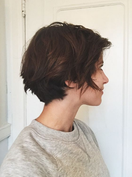Super Short Messy Hairstyle with Long Side Bangs