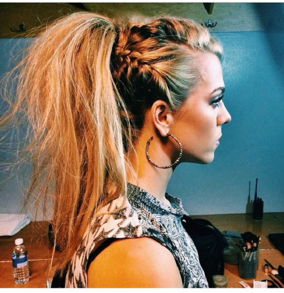 Edgy Backcombed and Braided Ponytail