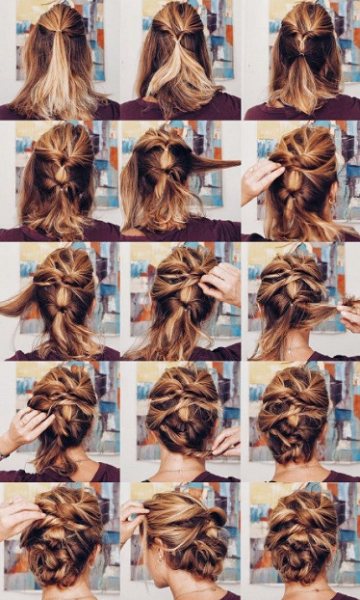 Messy Up Do Using Rubber Bands