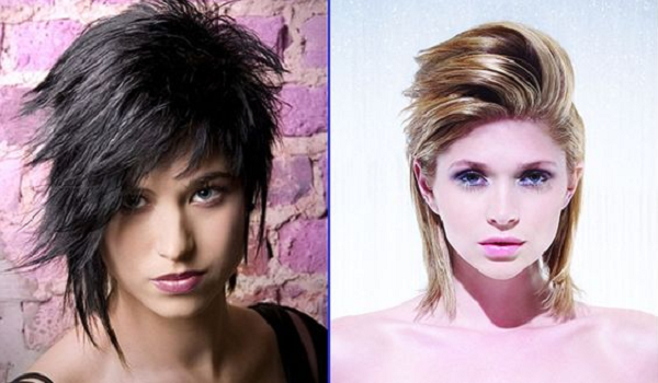 Side-Swept Feathered Messy Short Hairstyles (2 ideas)