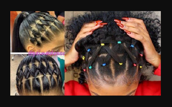 Sleek and Curly Up Dos with Rubber Band Cornrows (3 ideas)