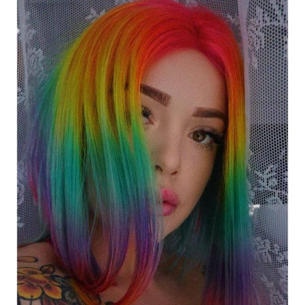 Rainbow Straight Hair