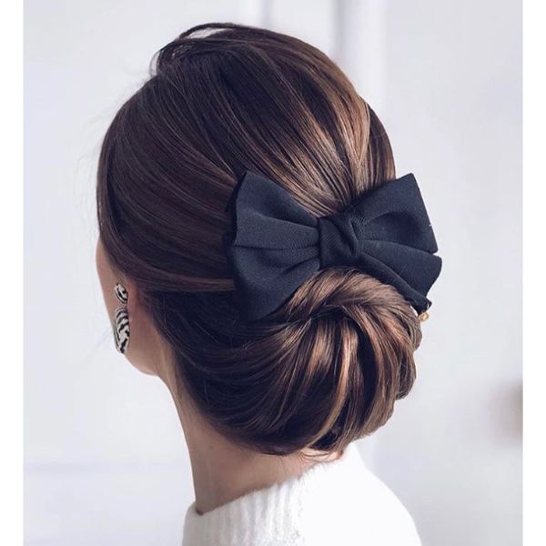 Low Bun With Bow