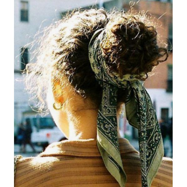 Messy Bun With Scarf