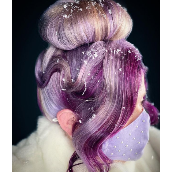 Snowy & Glossy Purple Bun
