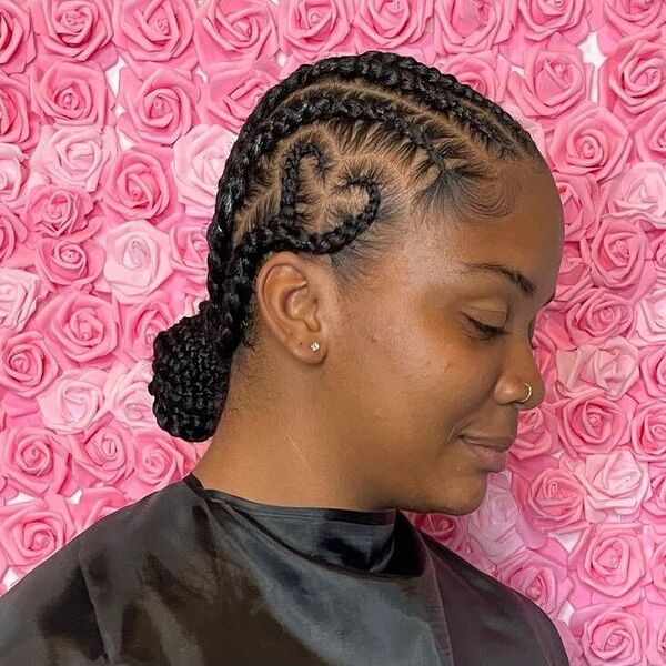 Prompt Lemonade Braid- a woman with a background of pink roses.